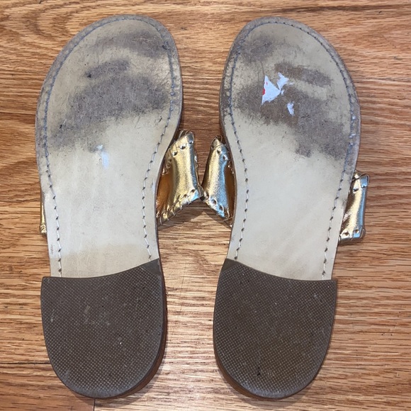 Jack Rogers Gold Flat Jack Sandals - Picture 5 of 13